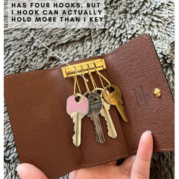 Louis Vuitton 4 Key Holder Ring Chain Monogram Canvas Wallet SLG Keychain - Picture 14 of 15